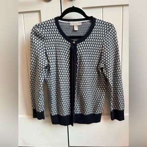 Banana Republic navy patterned cardigan